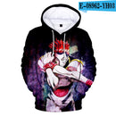 The Newest 3D Hisoka Hoodies Sweatshirts Men Women Hoodie Fashion Autumn 3D Comic Hisoka Boys Girls Black+White Pullovers