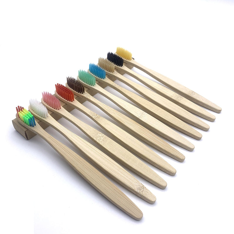 50/40/30-pack Bamboo Toothbrush Adults Soft Bristles Biodegradable Plastic-Free Toothbrushes Low Carbon Eco Bamboo Handle Brush