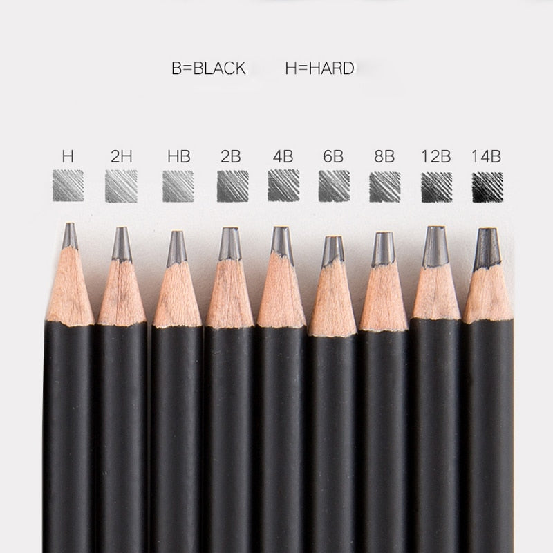 Professional 29 PCS Sketch Pencil Set Sketching Charcoal Drawing Kit Wood Pencils Set For Painter School Students Art Supplies