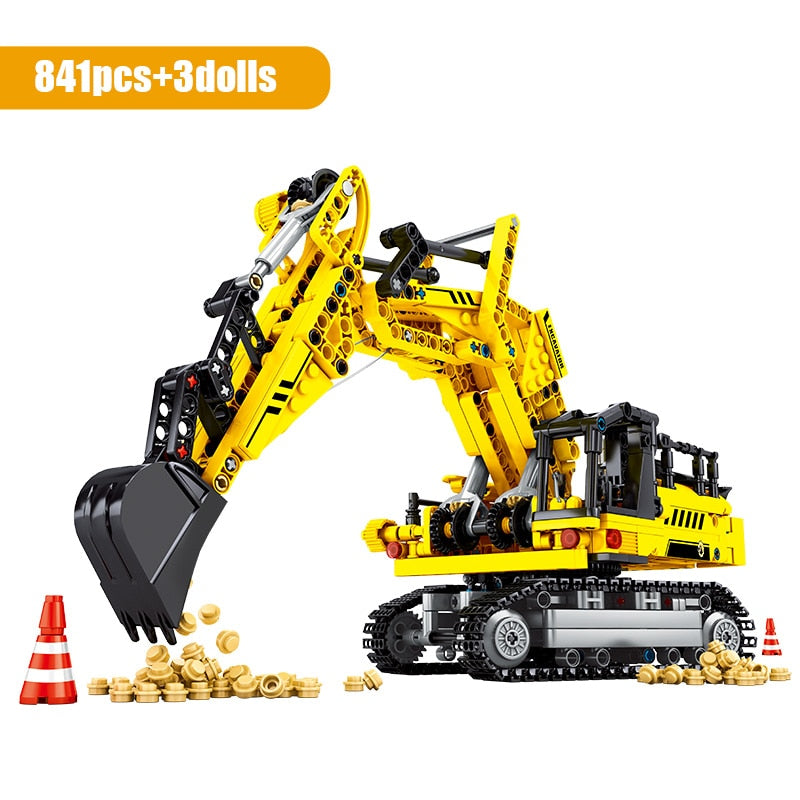 SEMBO City Engineering Bulldozer Kran Auto LKW Bagger Roller Bausteine ​​Bauklötze Spielzeug für Kinder