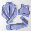 New 2 Piece Sets Womens Outfits Yoga Sets Seamless GYM Clothes Sport Jaket Coat High Waist Legging Sports Suit Girl Fitness Wear