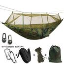 Camping/garden Hammock with Mosquito Net Outdoor Furniture 1-2 Person Portable Hanging Bed Strength Parachute Fabric Sleep Swing
