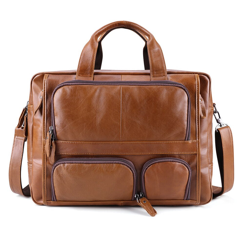 JOYIR Aktentasche aus echtem Leder für Herren, Business-Tasche, Laptop, 17 Zoll, große Kapazität, Reise-Umhängetasche, Herren-Umhängetasche für Dokumente