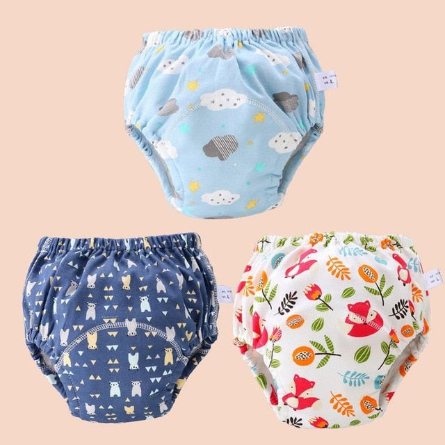 Baby Reusable Diapers Panties Potty Training Pants For Children Ecological Cloth Diaper Washable Toilet Toddler Kid Cotton Nappy