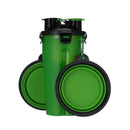 Portable 2 in 1 Pet Folding Water Bottle Food Container With Folding Silicone Pet Bowl Outdoor Travel Dog Cat Feeder Cup Bowl