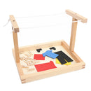 Baby Montessori Wooden DIY Mini Simulation Clothes Drying Frame Clothes Suit Toys for Children Basic Life Practice Training Toy