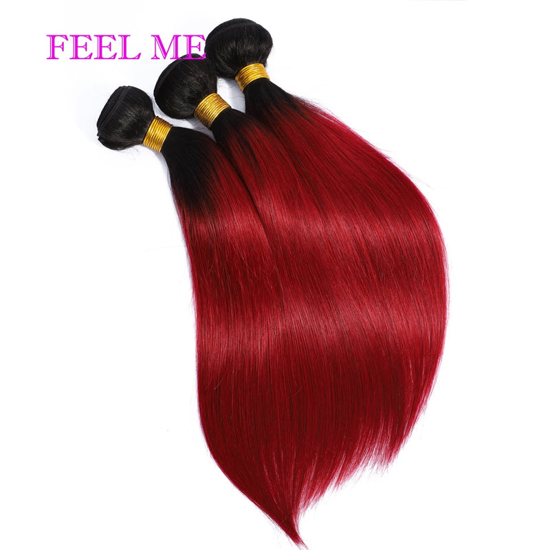 FEELME Peruvian Straight Bundles With Closure