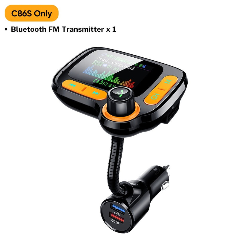 Deelife Bluetooth Car HandsFree FM Transmitter Modulator Aux USB QC 3.0 Mp3 Music Player