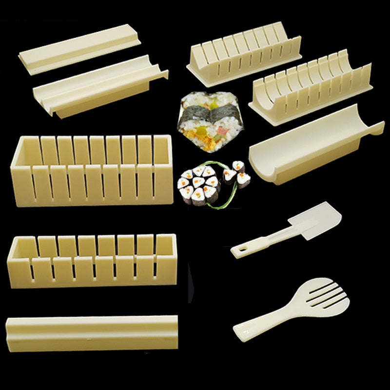 11 stücke DIY Kochen Werkzeuge Sushi Kit Home Küche Gesunde Sushi Roll Maker sushi werkzeuge kit