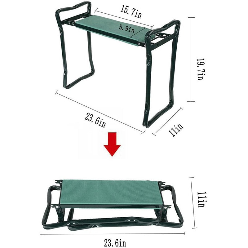 Garden Kneeler and Seat Folding Stainless Steel Garden Stool with Tool Bag EVA Kneeling Pad Gardening Gifts Supply