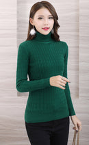 2021 Winter Plus Thick Velvet knit Sweater Bottoming shirt Velvet lining Warm Pullover Sweater female Fashion Thick Sweater