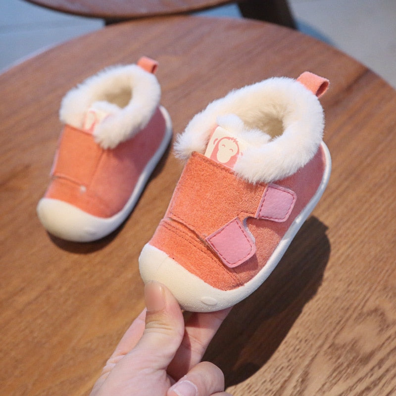 Infant Toddler Boots Winter Warm Plush Baby Girls Boys Snow Boots Outdoor Comfortable Soft Bottom Non-Slip Child Kids Shoes