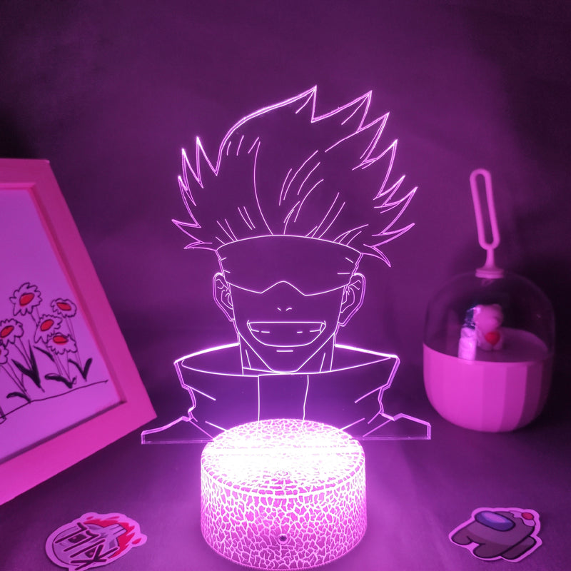 Anime Jujutsu Kaisen figura Inumaki Toge 3D LED Lava lámparas RGB luces de noche decoración de mesa de dormitorio cumpleaños Manga regalos para amigos