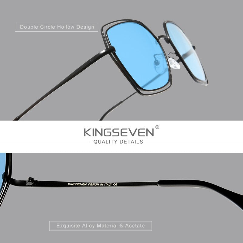 KINGSEVEN 2022 Elegant Series Women Polarized Sunglasses Double Frame Fashion Design Women Glasses Female Eyewear Zonnebril dame