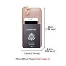 FOXER, cartera de cuero dividida para mujer, bolso de mano plegable con muñequera, tarjetero a la moda, monedero, bolso para teléfono móvil, monedero femenino