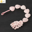 CSJA Heart Shape Natural Stone Car Hanging Chakra Chip Bead Healing Crystal Handmade Weave Lucky Ornament Window Wall Decor G541