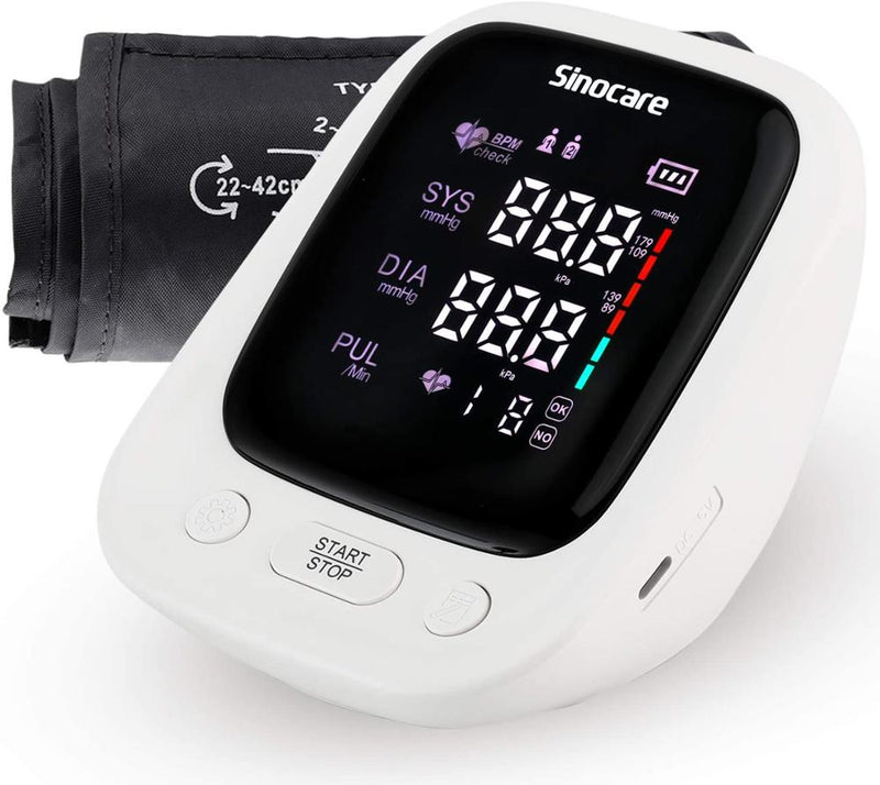 Einstellbare Manschette 2-Benutzer-Modus Sinocare Blutdruckmessgerät Arm-Blutdruckmessgerät Professionelles digitales Blutdruckmessgerät