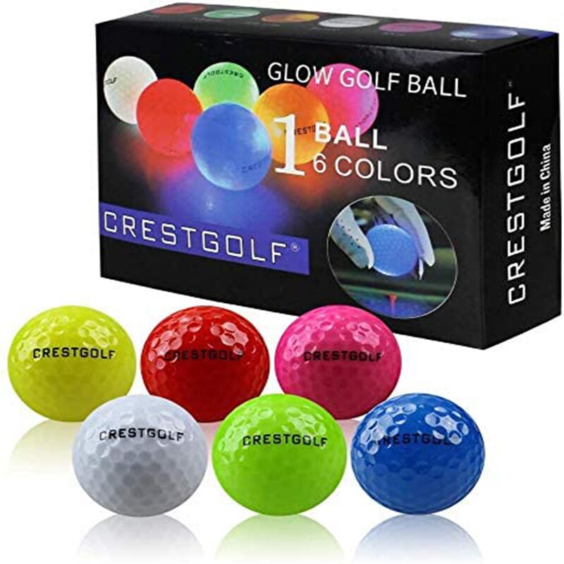 Crestgolf Flashing Golf Ball Night Glow Flash Light Glow LED Golf Ball-Seis colores para su elección