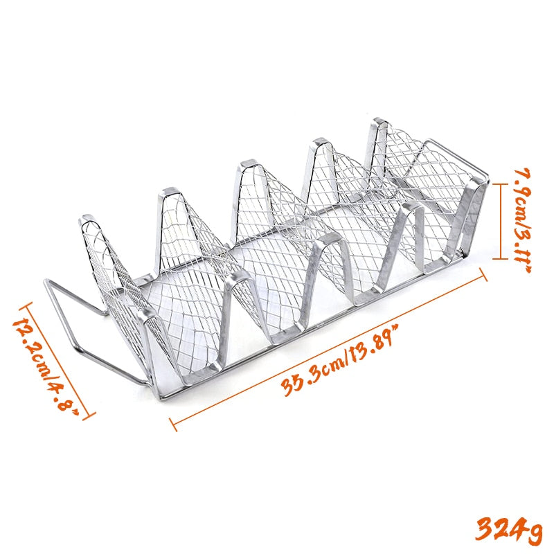 Estante para Taco de acero inoxidable, parrilla para barbacoa, Taco horneado, comida mexicana, soporte para Tartas, accesorios de cocina, barbacoa, utensilios de cocina para el hogar