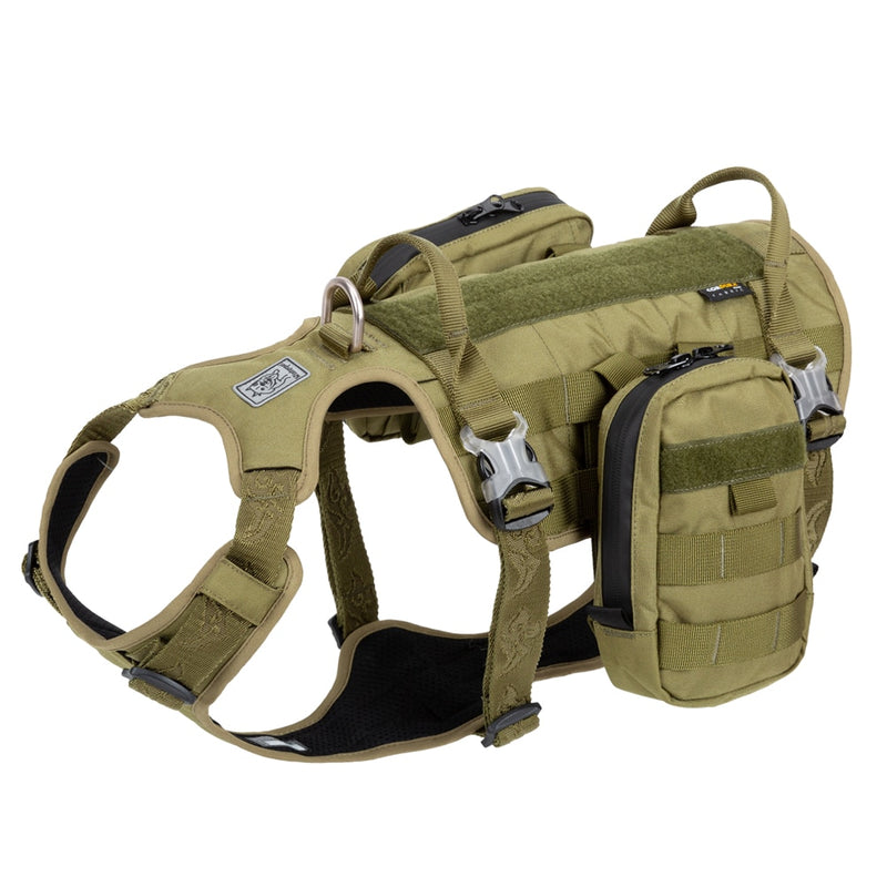 TRUELOVE, arnés para perros de servicio de mochila militar de entrenamiento táctico de alto rendimiento con tela impermeable Dupont Cordura YH1805