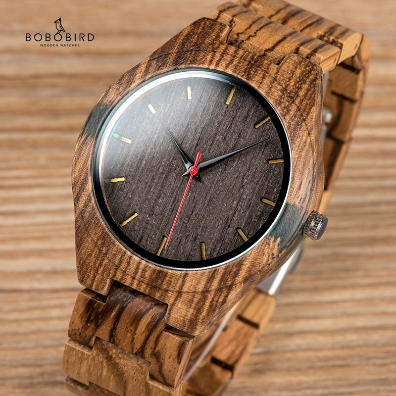 BOBO BIRD Holz Herrenuhr erkek kol saati Mode Luxus Design Uhren Damen Holz und Achat Inlay Case relogio masculino V-Q05