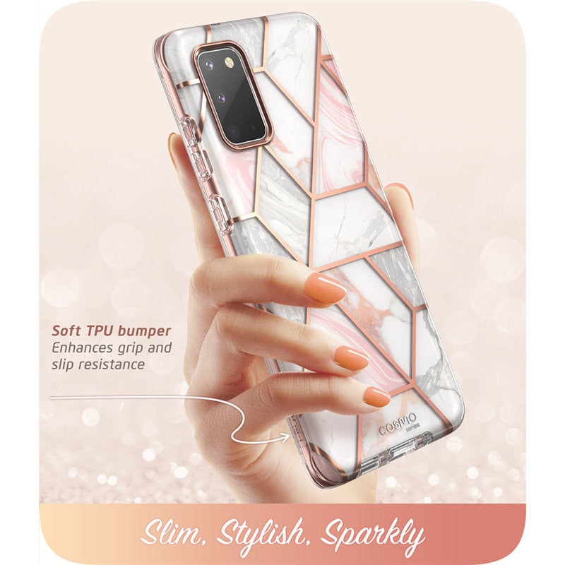 Para Samsung Galaxy S20 Case / S20 5G Case i-Blason Cosmo Full-Body Glitter Marble Bumper Cover CON Protector de pantalla incorporado