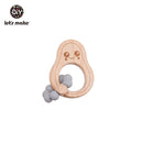 Let's Make 1PC aguacate madera roedor bebé mordedor pulsera cuentas de silicona haya accesorios juguetes ducha regalo madera sonajeros enfermera