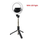 COOL DIER 4in 1 Wireless Bluetooth Selfie Stick With 6inch LED Ring Photography Light Foldable Tripod Monopod for iPhone Android