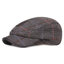 Winter Wool Tweed Flat Cap Men Large Check Newsboy Caps Fall Winter Warm Ivy Hat Cabbie Driver Retro Vintage Father Boina BLM280