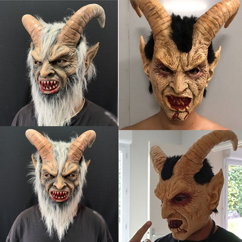Takerlama Movie Lucifer Masks Devil Movie Cosplay Latex Mask Halloween Horrorible Horn Mask Adult Costume Party props