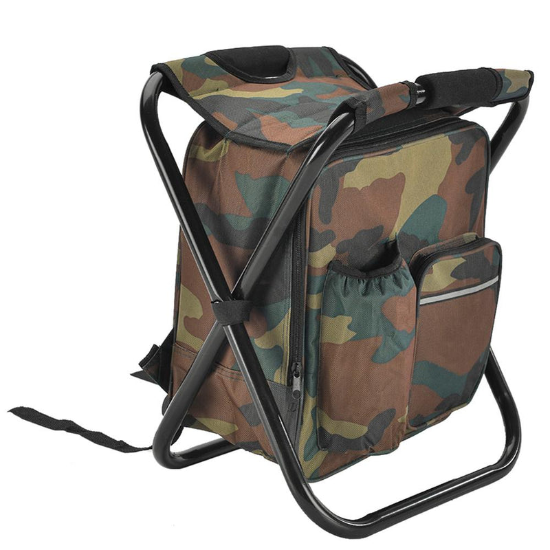 2 in 1 Klappbarer Angelstuhl Tasche Angelrucksack Stuhlhocker Praktisch verschleißfest für Outdoor-Jagd-Kletterausrüstung