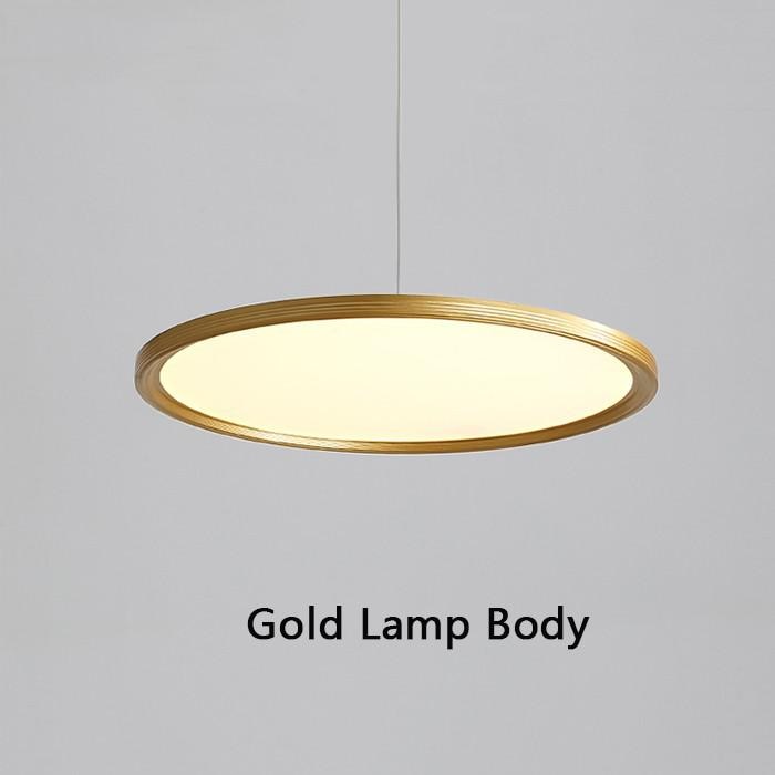 Black White Gold LED Chandelier Restaurant Bar Coffee Shop Pendant Lamp Simple Modern Dining Room Round Ultra-thin Hanging Light
