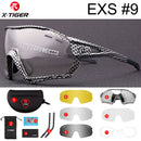 X-TIGER Photochromic Cycling Sunglasses 5 Lens UV400 Mountain Bike Glasses Men Outdoor Sports Cycling Goggles With Myopia Frame