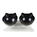 Cuenco antideslizante para gatos, cuencos dobles transparentes y duraderos para mascotas con soporte elevado para gatos, alimentador de comida para perros, cuenco de agua para bebidas, suministros para mascotas