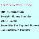 20oz/15oz Sublimation Straight Skinny Tumbler Blank Stainless Steel Tumbler DIY Cups Vacuum Insulated Car Coffee Mugs Gift