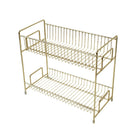 2 Layers Metal Cosmetics Storage Rack Bathroom Makeup Organizer Kitchen Seasoning Iron Storage Shelves Makeup Organizer Box