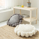 Cojín redondo con pompones de borlas, cojín redondo de punto, decoración Beige para el hogar, sofá, almohada, esterilla de Yoga, reposamanos, decoración de habitación de niños