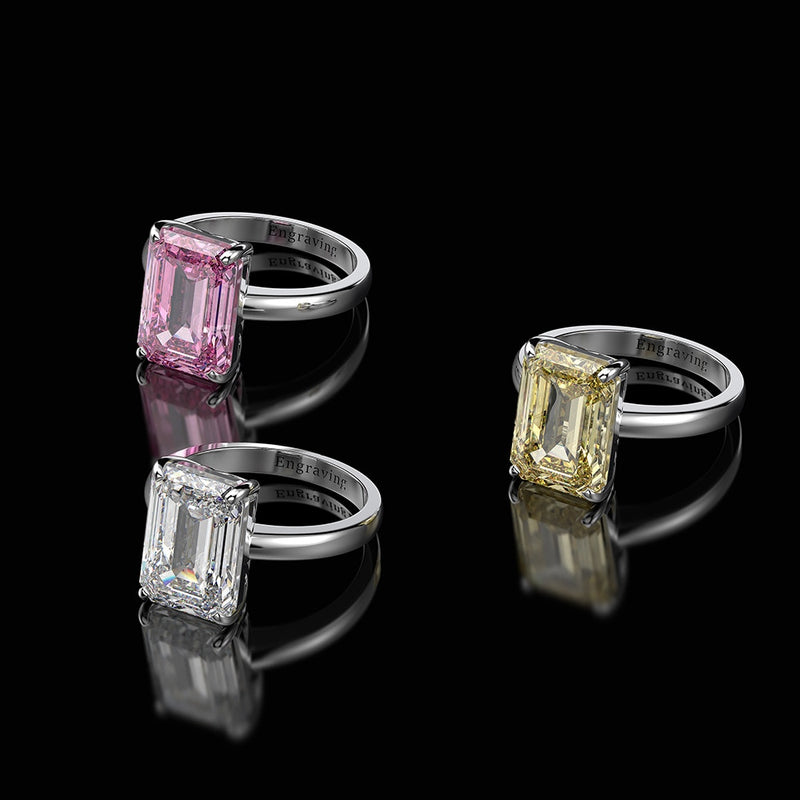 Wong Rain Classic 100% Plata de Ley 925 creada moissanita piedra preciosa boda compromiso diamantes anillo joyería fina al por mayor