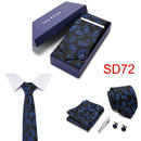 Gift Box 38 styles Tie Set Hanky Cufflinks With Gift Box Jacquard Woven Neckties Set For Men Wedding Party Lots of  accessories