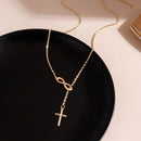 Silver Color Cross Necklaces &amp; Pendants for Women Choker Clavicle Chain Jewelry Femme Bijoux Collares