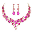 Delicate Women Austrian Crystal Jewelry Sets 16 Colors For Bridal Wedding Necklace And Earrings Sets Lady Party Fashion Jewelry