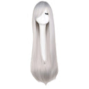 QQXCAIW Long Straight Cosplay Red Black Puprle Pink Blue Sliver Gray Blonde White Oragen Brown 80 Cm Synthetic Hair Wigs
