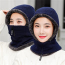 1pcs Frauen-Winter-Strickmütze neu hinzufügen Pelz gefüttert warme Wintermützen für Frauen mit Reißverschluss halten Gesicht und Ohrwärmer Balaclava Cap