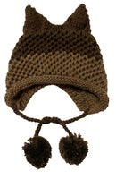 BomHCS Cute Fox Ears Beanie Winter Warm 100% Gorro de punto hecho a mano