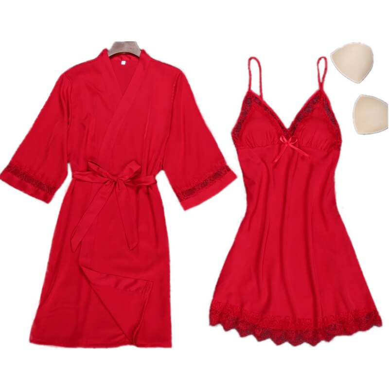 Sexy Womens Night Robe Strap Top Pajamas Suit Summer Two Piec Sleepwear Sets Casual Home Wear Nightwear Sleep Kimono Bath Gown