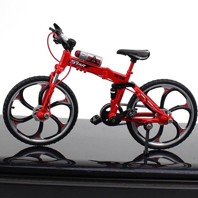 1:10 Mini Diecast Alloy Bicycle Model Metal Racing Finger Mountain bike Pocket portable simulation Collection Toys for children