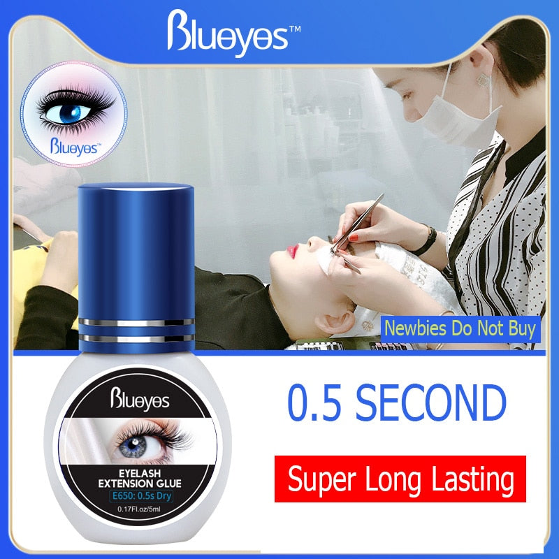 Lashes Glue For Eyelash Extensions 5ml 0.5 Second Fast Dry Long Lasting No Irritant Professional Black False Eyelashes Adhesive