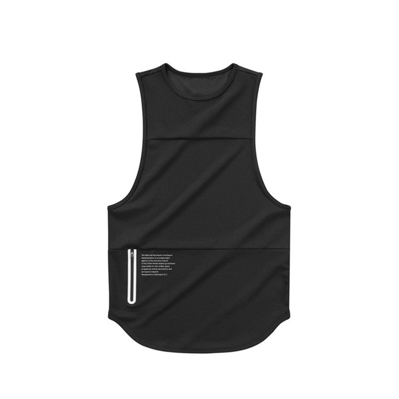 Männer Reißverschluss Ärmellose Weste Sommer Atmungsaktiv schnell trocknend Männliche Enge Turnhallen Kleidung Bodybuilding Unterhemd Fitness Tanktops