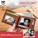 BULLCAPTAIN RFID Blocking Men's Leather Wallet Bifold Slim Wallet Multi-card Card Holder ID Wallet QB 05