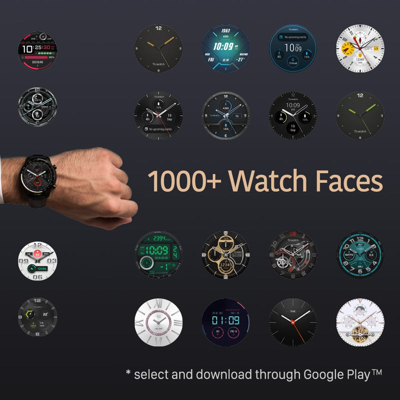 TicWatch Pro 3 GPS Wear OS Smartwatch Deportes para hombres/Reloj inteligente Pantalla de doble capa Snapdragon Wear 4100 8GB Batería de 3 a 45 días